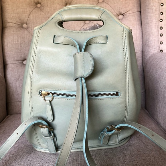 Coach Handbags - Coach Backpack Turquoise Vintage Drawstring 9994